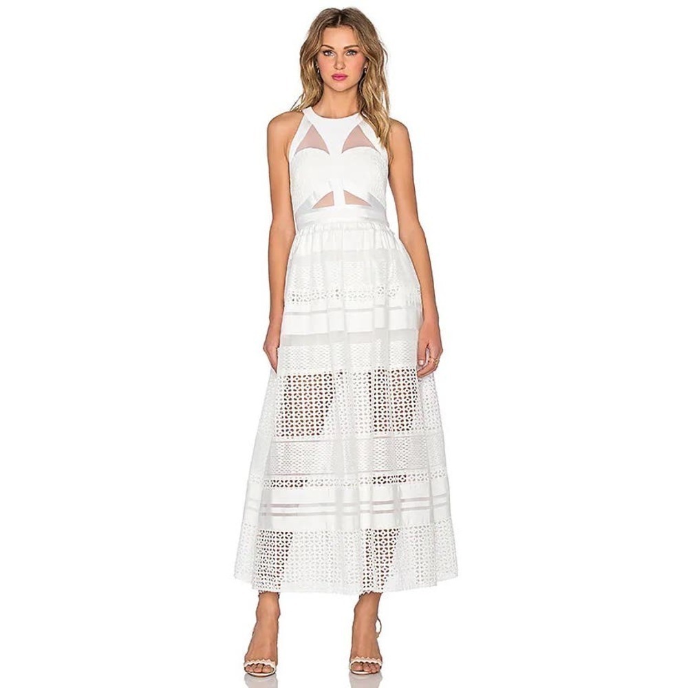 REVOLVE Three Floor Dress White Midi Size‎ XS